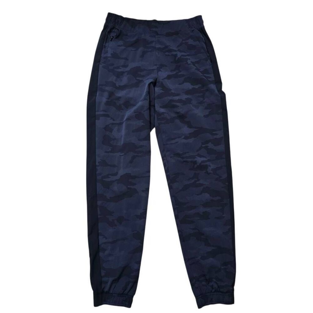 Athleta Brooklyn Textured Jogger Pants Women's 6 Blue Camouflage Pull On Stretch